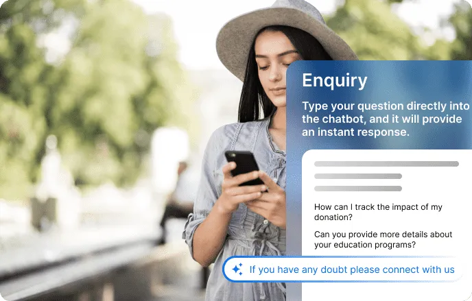 Chatbot managing enquiries for donation opportunities